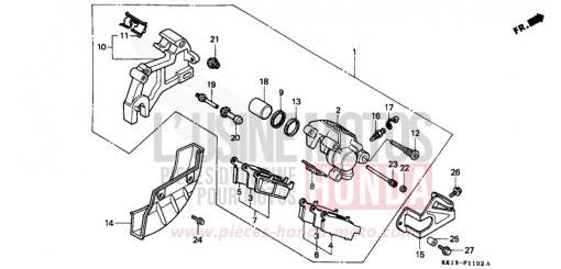REAR BRAKE CALIPER XR250RM de 1991